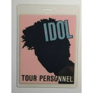 Billy Idol Backstage Pass Original 1987 1988 Concert Tour New Wave Rock 2 Sided